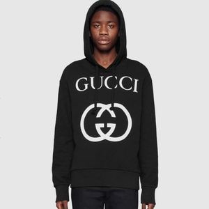 GUCCI Hoodie/Sweater (Gucci logo)(black/white)